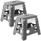 Casafield Folding Step Stools with Handle (Set of 2) - Portable Collapsible Small Plastic Foot Stool - Use in the Kitchen, Bathroom and Bedroom